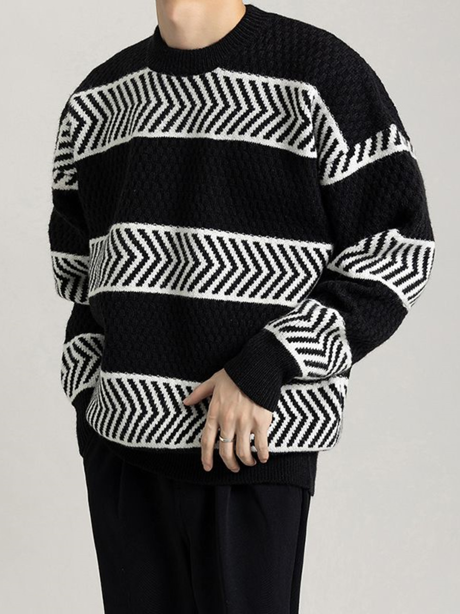 Casual Loose Stripes Pullover  - Winter Clothing Hong Kong review and price